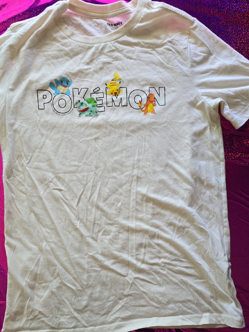 Old Navy White Pokémon Starter Trio Graphic Tee